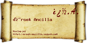 Érsek Ancilla névjegykártya